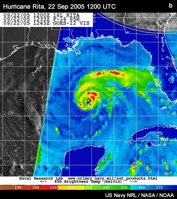 infrared and SSM/I satellite images of Hurricane Rita