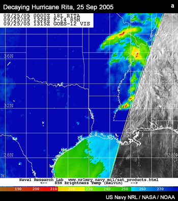 infrared and SSM/I satellite images of Hurricane Rita