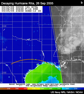 infrared and SSM/I satellite images of Hurricane Rita