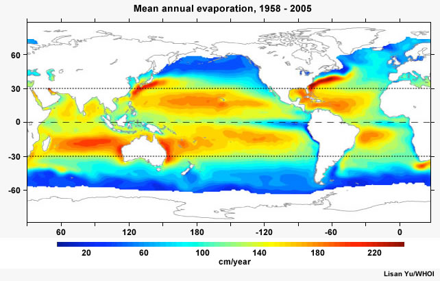 Mean annual evaporation (1958-2005)