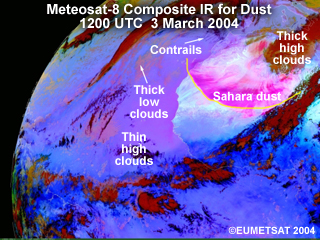 Saharan dust outbreak during March 2004