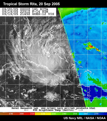 infrared and SSM/I satellite images of Tropical Storm Rita