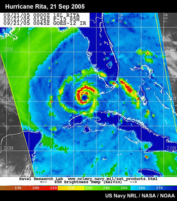 infrared and SSM/I satellite images of Hurricane Rita