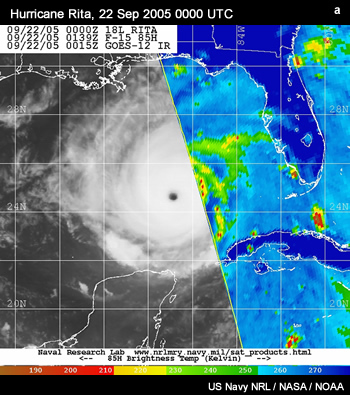 infrared and SSM/I satellite images of Hurricane Rita