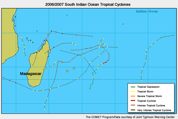 The 2006/2007 in the South Indian Ocean was extremely active.