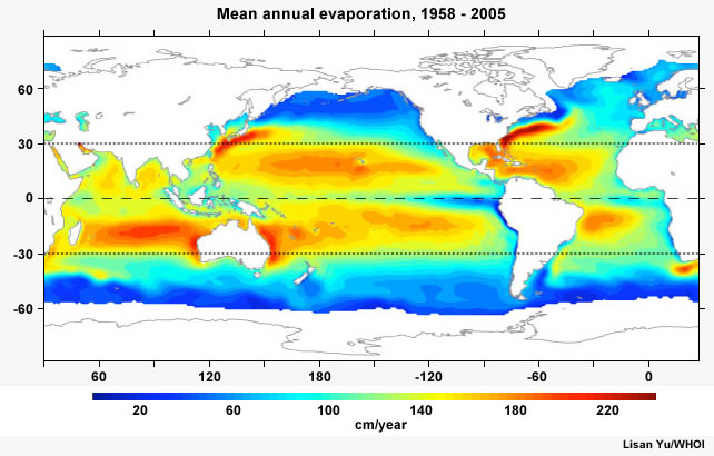 Mean annual evaporation (1958-2005)