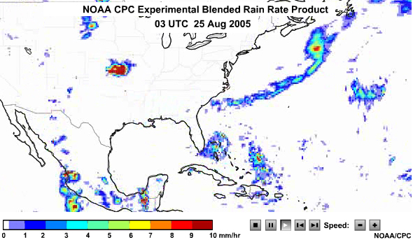 NOAA CPC CMORPH Experimental Blended Rain rate product 
