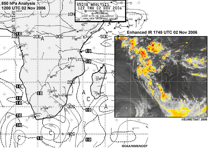 tropical temperate trough over southern Africa