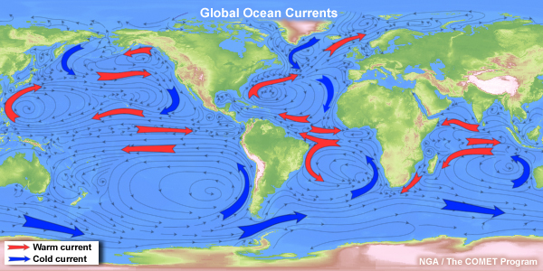 Global surface currents and elevation