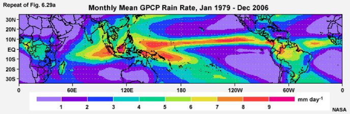 GPCP mean precipitation rate (mm day-1) for 1979-2006