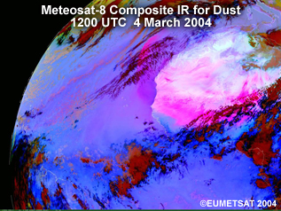 Saharan dust outbreak during March 2004