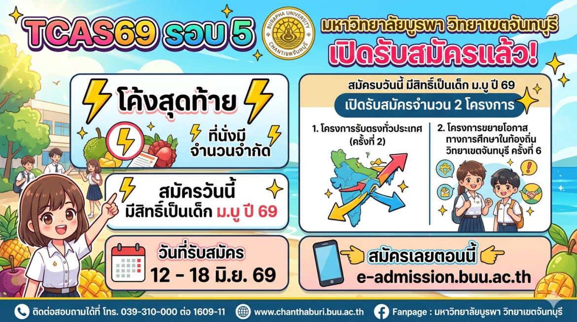 การรับสมัครคัดเลือกบุคคลเข้าศึกษาระดับปริญญาตรี TCAS รอบ 5 : Direct Admission