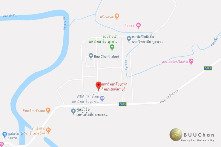 แผนที่เดินทาง วิทยาลัยบูรพา วิทยาเขตจันทบุรี