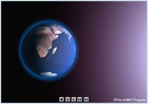 Animation opens in a new window animation showing Earth and incoming solar, outgoing terrestrial radiation