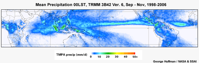 The diurnal cycle of tropical precipitation for September–November