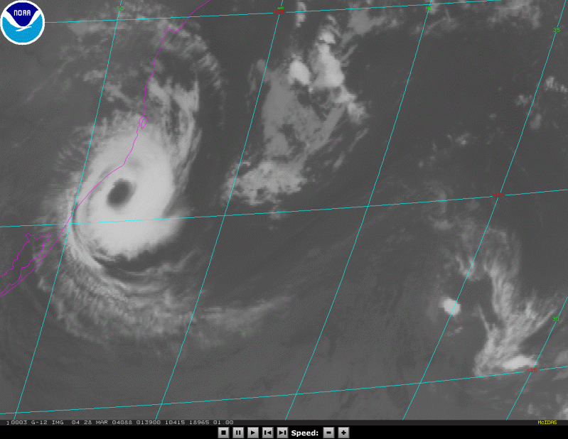 Satellite animation of Catarina's Brazilian landfall
