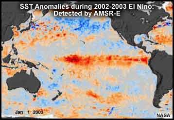 SST anomalies during El Nino
