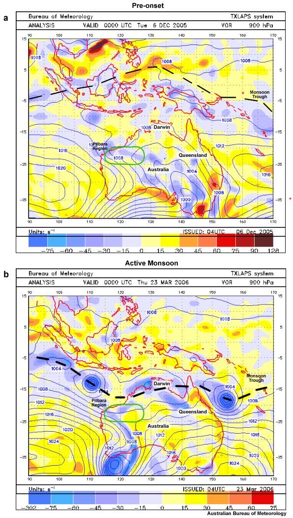 MSLP (contours) and 900 hPa vorticity