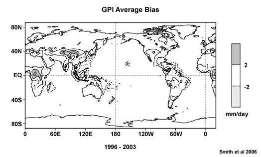 IR image illustrating cloud top temperatures and rain rates.